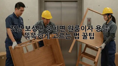 📦 전남 보성군 웅치면 원룸이사, 용달 똑똑하게 고르는 법 꿀팁! 🍯